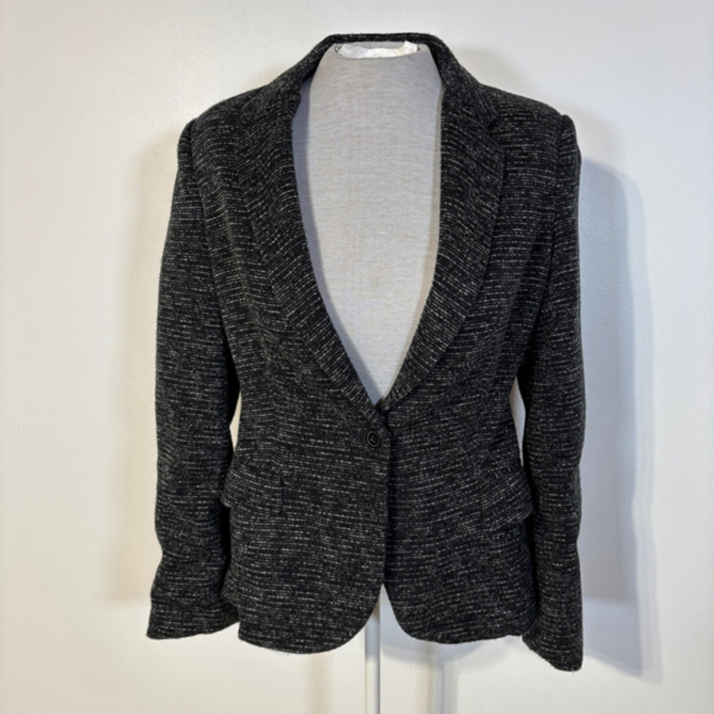 Anthropologie Cartonnier Blazer Women’s Medium Black White Marled Pockets
